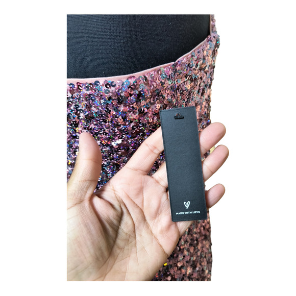 Lulus Just Tonight Iridescent Pink Sequin One-Shoulder Bodycon Dress XL - Picture 4 of 6